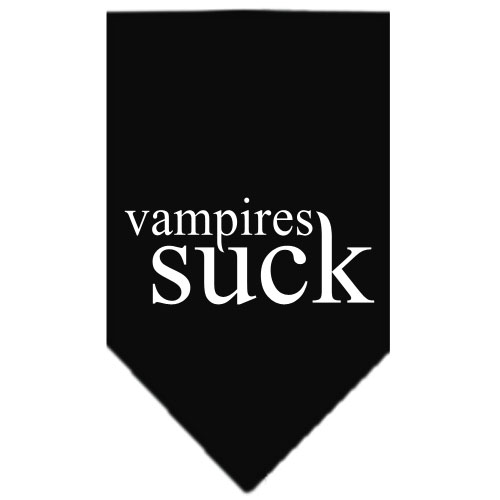 Vampires Suck Screen Print Bandana Black Large